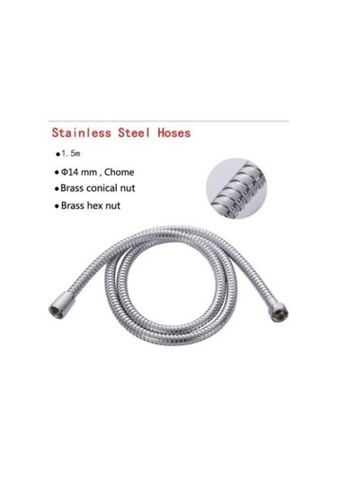 Banyo Duş Hortumu Tüm Musluk Duş Bataryalarına Uygun Duş Hortumu Krom