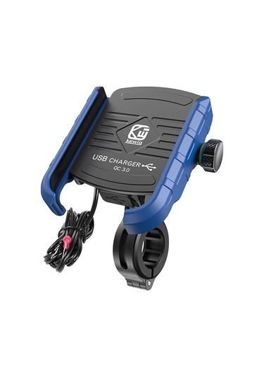 Kewig M8 Motosiklet Navigasyon Telefon Tutucu Açık Sürme Şarj Braketi Mavi Mavi