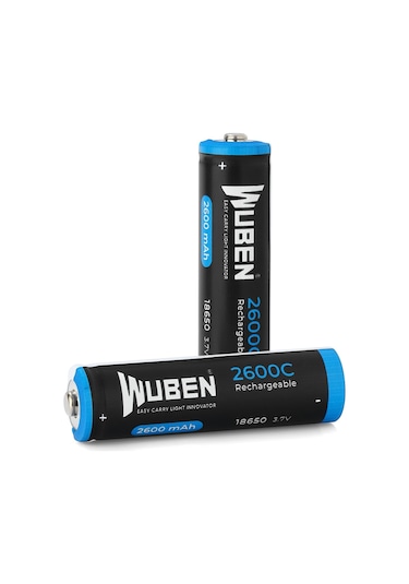 Wuben 18650 3.7 Volt 2600 Mah. Lityum Pil 2 Adet