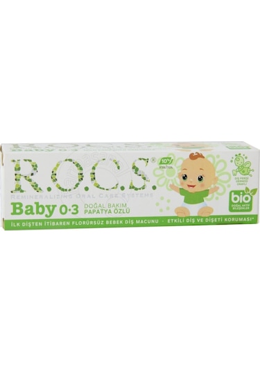 Rocs Baby 0-3 Yaş Papatya Özlü Florürsüz Bebek Diş Macunu - 45 G