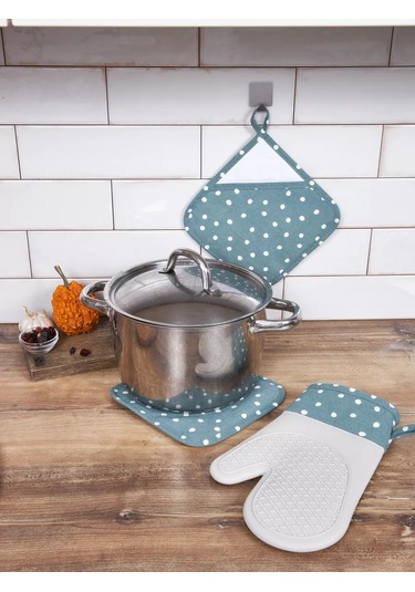 Happy Nest Mutfak Eldiveni Takımı, Silikon Mutfak Eldiveni 196361996 Yeşil