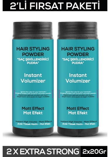 Fontenay Saç Şekillendirici Pudra Toz Wax Matt Effect Mavi 20gr X2 + 400ml Saç Spreyi 3'lü Set 2