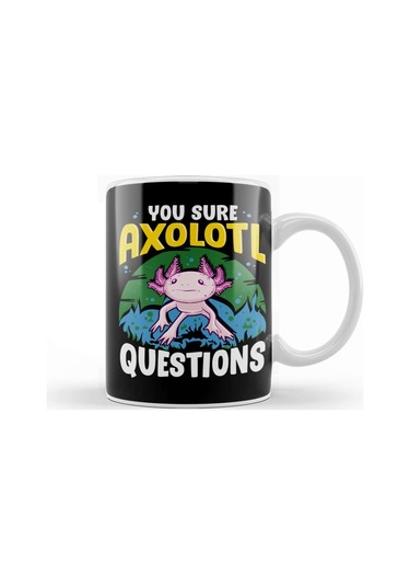Funny You Sure Axolotl Questions Walking Fish Pun Kupa Bardak Porselen Karışık