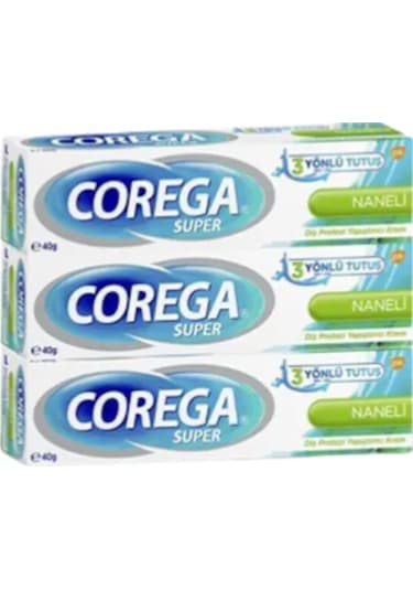 Corega Super Naneli Diş Protezi Yapıştırıcı Krem 3 x 40 G