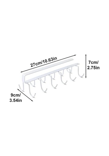 Pazly Pratik Mutfak Askılığı - 27x7 Cm Bardak, Çatal Ve Aksesuarlar İçin Asma Askısı, 2.5 Cm Kalınlık Uygun