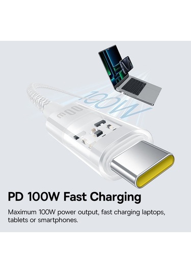 Baseus Cd Serisi Pd100w Usb-c / Type-c - Usb-c / Type-c Hızlı Şarj Veri Kablosu, Uzunluk: 1 M