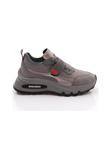 Dgn 081 Kadin Üstü Yazili Spor Ayakkabi 081-2252-R7512 Gri