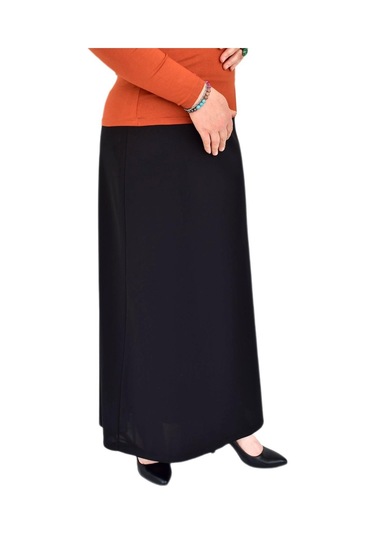 Kadın Uzun Lastikli Kalem Etek Bgl-st04727 Siyah