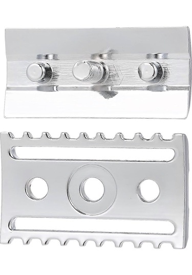 Güvenlik Jileti Açık Tarak Başlığı Gümüş Çinko Alaşımı 4x2,5x1 Cm Çift Taraflı