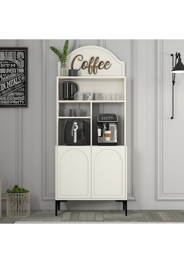 Lyon Kahve Köşesi 80cm - Krem / Siyah