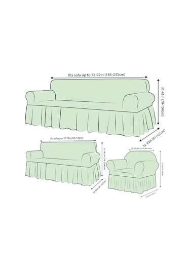 StarMall Bürümcük Koltuk Örtüsü, Berjer, Çekyat Kılıfı 3211 Takım Turkuaz