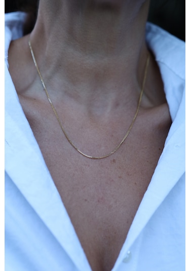 14 Ayar Altın 2 Mm Tilki Kuyruğu Zincir Znc23683 Sarı Altın