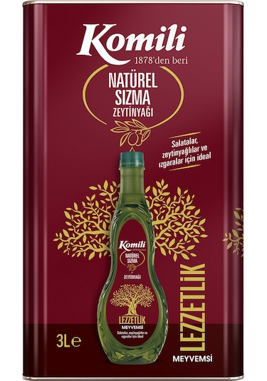 Komili Lezzetlik Meyvemsi Natürel Sızma Zeytinyağı 3 L