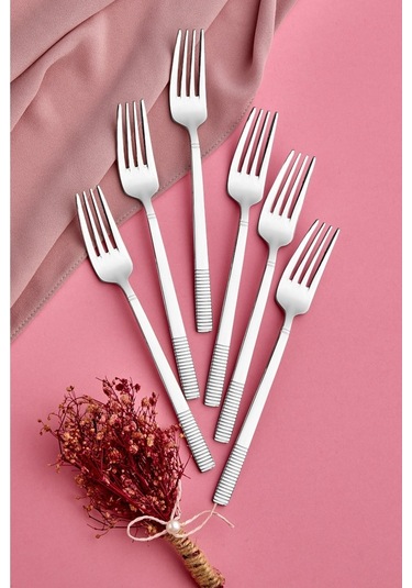 Cooker 6'lı Heybeli Paslanmaz Çelik Yemek Çatalı Ckr2165 Çelik