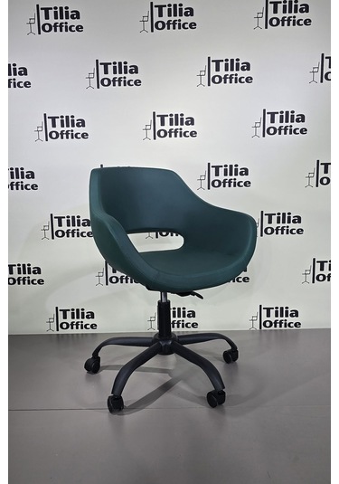 Monaco Çalışma Kesim Koltuğu Yonca Tekerlekli Siyah Ayak Koyu Yeşil