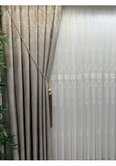 Nivemeshome Pera V-5401 1/3 Sık Pileli Fon Perde Apm Vizon