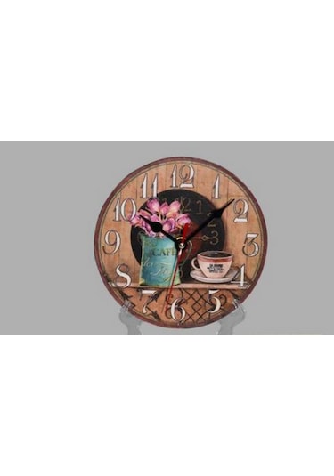 Saatler-MB YUVARLAK CAFE TEMALI DUVAR-MASA SAATİ-15*15*3 CM
