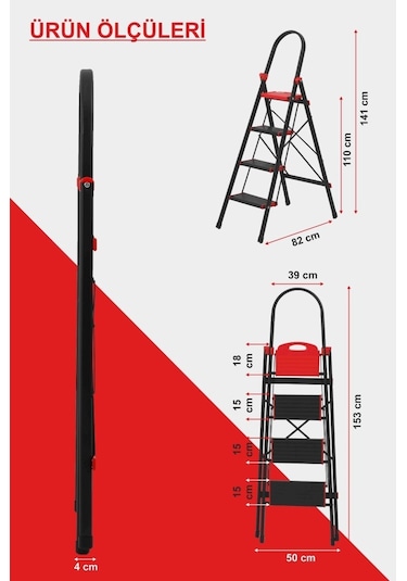 Devecioğlu 4 Basamaklı Star Geniş Basamakli Merdiven