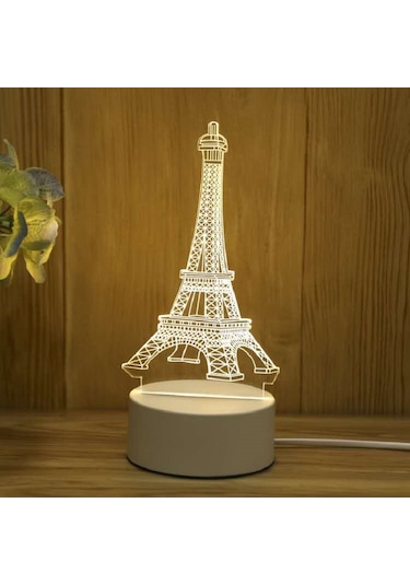 3d Gece Lambası Usb Renkli Uzaktan Kumanda - Iron Tower Diğer