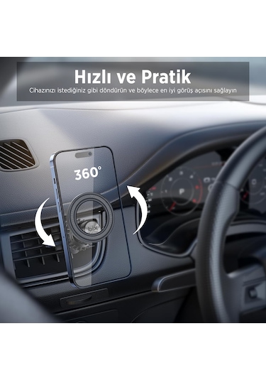 Bix Bxch8 Maglock Manyetik Araç Telefon Tutucu Magsafe Destekli