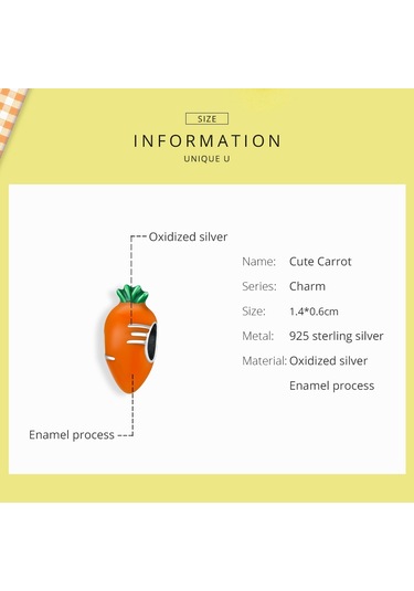 S925 Ayar Gümüş Sevimli Turp Havuç Boncuk Dıy Bilezik Kolye Aksesuarları Çok Renkli
