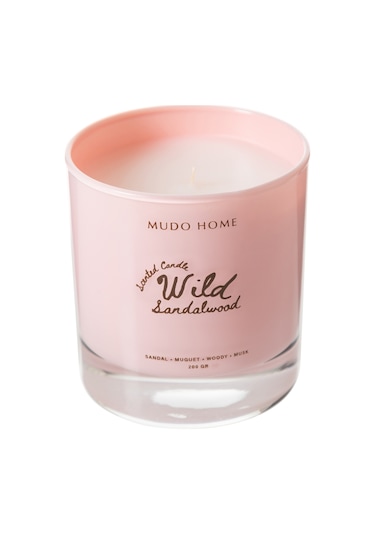 Mudo Home Wıld Sandal Ağacı Mum 200gr Pembe