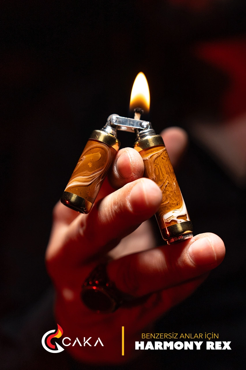 Caka Lighter Harmony Rex Kahve Benzinli Çakmak Kahverengi