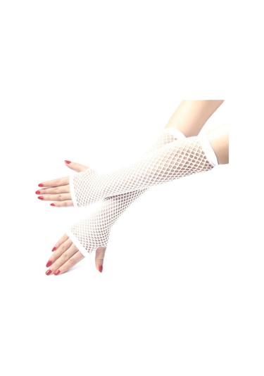 Uzun Fileli & Örgü Eldiven 1 Çift Çok Renkli