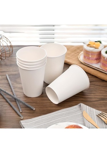 Karton Bardak 12 Oz Beyaz 50 Adet Beyaz Belirtilmemiş