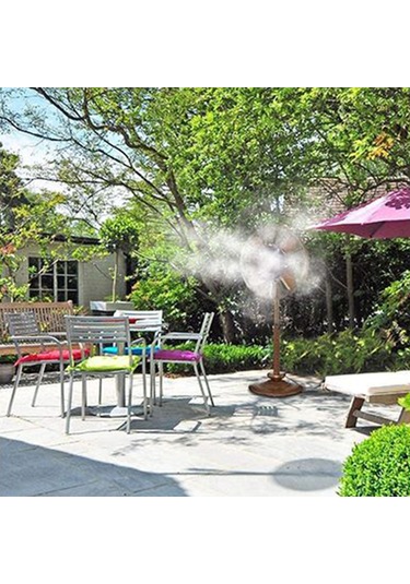 Padalink 18 İnç Siyah Bahçe Fani Soğutma Sprey Halka Seti - 3m Su Borusu, Bakır Uçlar, Kolay Kurulum, Elektriksiz Fani Dahil Değil