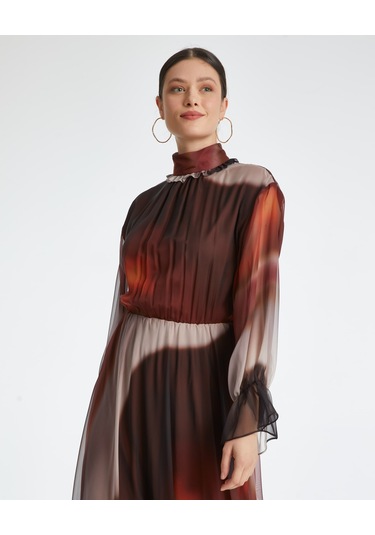 Kadın Midi Elbise - Modern Tasarım - Günlük Ve Özel Gün İçin Elbise Vizon