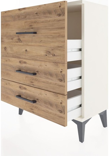 Arges Komodin Tek Raflı 2 Çekmeceli 60x30x80 Aytaşı-çam Aytaşı