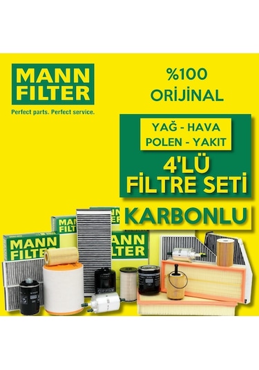 Audi A1 1.6 Tdi Mann-Filter Filtre Bakım Seti 2011-2013 4Lü Kar 553116402