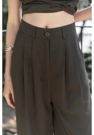 Mila Kahve Bluz Pantolon Takım Kahve