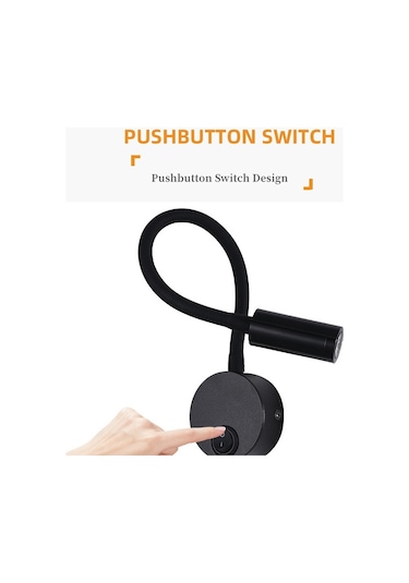 Cbtx Esnek Duvara Monte Led Gece Lambası Başucu Metal 1w Ev, Otel İçin Sıcak Işık Lambası - 3102 Krom