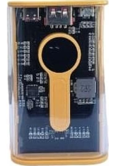 22.5w Pd Hizli 10000 Mah Digital Şeffaf Tasarimli Powerbank Sari