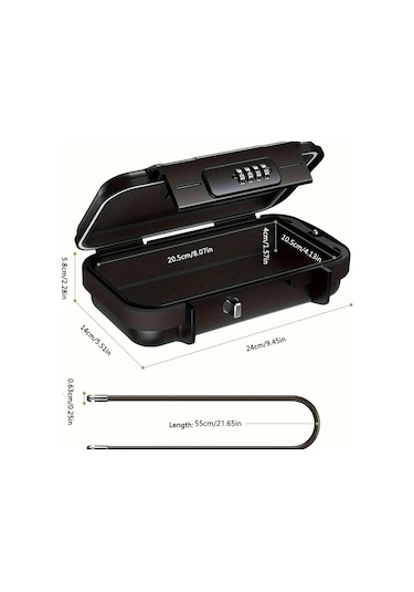 Fochsia Plaj Kodu Kutusu - Gri 4 Haneli Şifreli Kilitli Su Geçirmez Çanta Seyahat Kasası