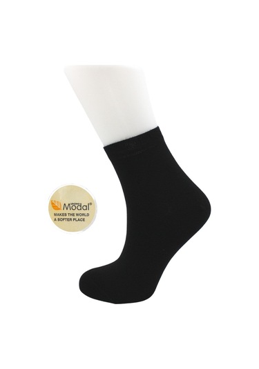 Modal Kadın Yarım Konç Çok Renkli Dikişsiz Düz Çorap 6'lı Paket Çok Renkli