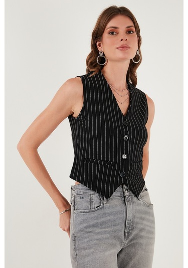 Lela Bayan Yelek 5865971 Siyah-beyaz Siyah-beyaz