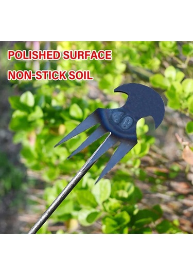 Wezone "4 Dişli Paslanmaz Çelik Bahçe Çapası - Yabani Ot Temizleme Aleti, Dayanıklı Ve Pratik"