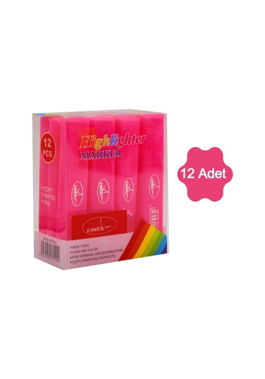 Gen-of Fosforlu Kalem Neon Ln-1029 Pembe 12 Adet Pembe