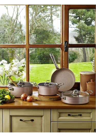 Pierre Cardin 7 Parça Graniks Granit Tencere Seti Rose Gold