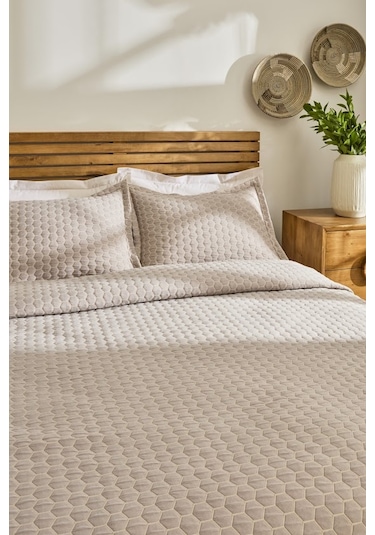Kaşmir Home Ophelia Tek Kişilik Yatak Örtüsü Takımı Bej Bej