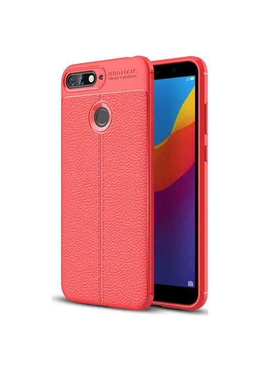 Huawei Y7 2018 Kılıf Deri Tarzı Niss Silikon Case