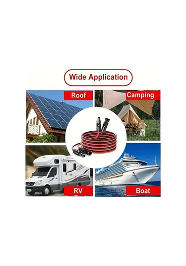 Xuweiwei 5m Mc4 Sarj Kablosu 12awg Uv Direncli Guclu Solar Panel Kablosu Erkek Disi Konnektor