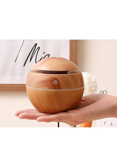 Geeksen Masaüstü Ahşap Desenli Mini Ultrasonik Nemlendirici Aromaterapi Ve Renkli Led Gece Lambası Usb İle Çalışır