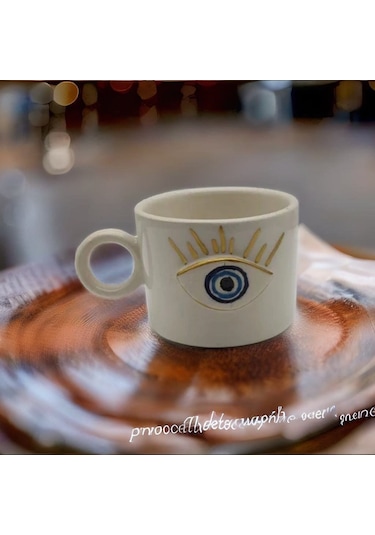 Altın Yaldız Göz Nazar Fincan Mug