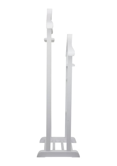 İki Tepeli Dilsiz Uşak Beyaz Masif Ahşap Palto Ceket Cüppe Ofis Beyaz