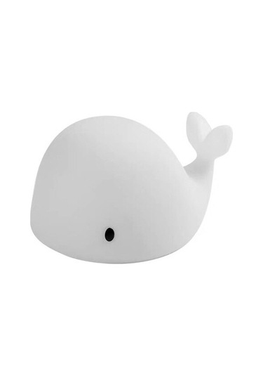 Agoodshop Led Sevimli Balina Gece Işık 7 Renkler Pil Silikon Yumuşak Başucu Dekoratif Işık Bebek K 1 Adet Polisilikon 2v