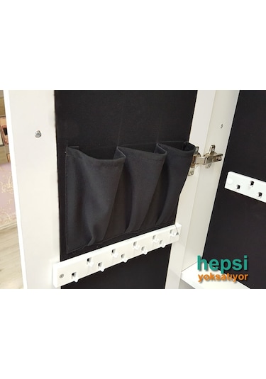 Ayna Denizi Klasik Model Beyaz Renk Ayaklı Boy Aynalı Takı Dolabı